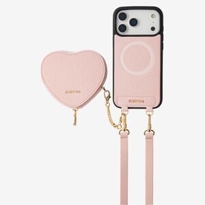 Valentines Blush Pink Phone Case and Heart Pouch by Custype